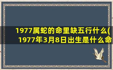 1977属蛇的命里缺五行什