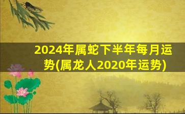 2024年属蛇下半年每月运