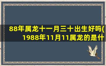 88年属龙十一月三十出生好吗(1988年11月11属龙的是什么命)