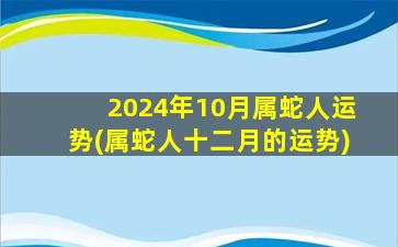 2024年10月属蛇人运势(属蛇人十二月的运势)