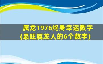 属龙1976终身幸运数字(最