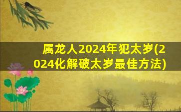 属龙人2024年犯太岁(2024化解破太岁最佳方法)