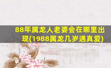 88年属龙人老婆会在哪里出现(1988属龙几岁遇真爱)