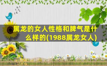 属龙的女人性格和脾气是什么样的(1988属龙女人)