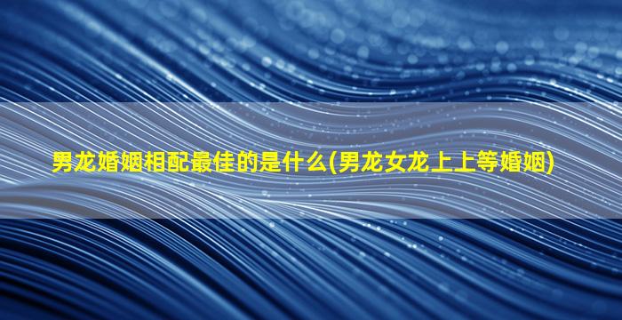 男龙婚姻相配最佳的是什