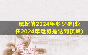 属蛇的2024年多少岁(蛇在