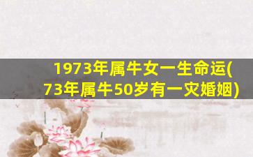 1973年属牛女一生命运(73年属牛50岁有一灾婚姻)