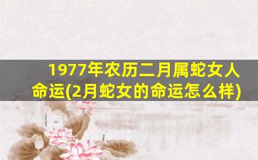 1977年农历二月属蛇女人命