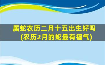 属蛇农历二月十五出生好吗(农历2月的蛇最有福气)