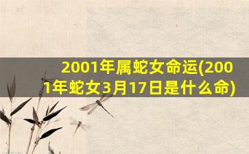 2001年属蛇女命运(2001年蛇