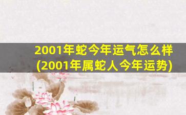 2001年蛇今年运气怎么样(2001年属蛇人今年运势)