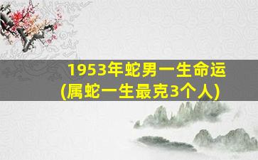 1953年蛇男一生命运(属蛇一生最克3个人)