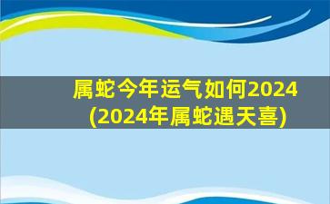 属蛇今年运气如何2024(2024年属蛇遇天喜)