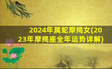 <strong>2024年属蛇摩羯女(2023年摩</strong>