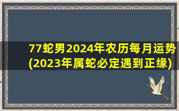 77蛇男2024年农历每月运势