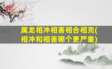 属龙相冲相害相合相克(相