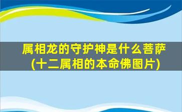 属相龙的守护神是什么菩萨(十二属相的本命佛图片)