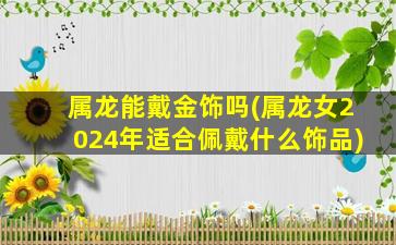 属龙能戴金饰吗(属龙女2024年适合佩戴什么饰品)