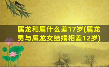 属龙和属什么差17岁(属龙