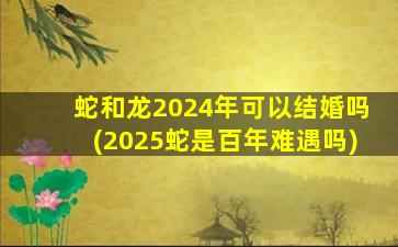 蛇和龙2024年可以结婚吗(2025蛇是百年难遇吗)