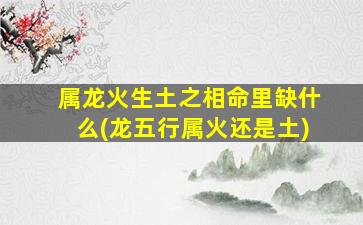 属龙火生土之相命里缺什么(龙五行属火还是土)