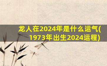 龙人在2024年是什么运气(1973年出生2024运程)