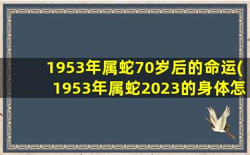 1953年属蛇70岁后的命运