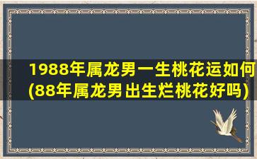 1988年属龙男一生桃花运