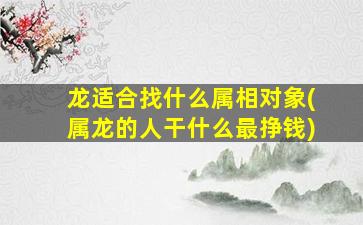 龙适合找什么属相对象