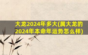 大龙2024年多大(属大龙的