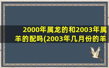 <strong>2000年属龙的和2003年属羊</strong>