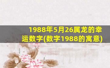 1988年5月26属龙的幸运数