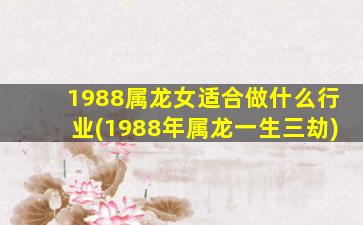 1988属龙女适合做什么行