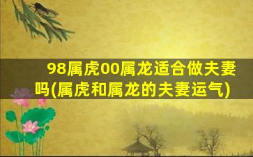 98属虎00属龙适合做夫妻