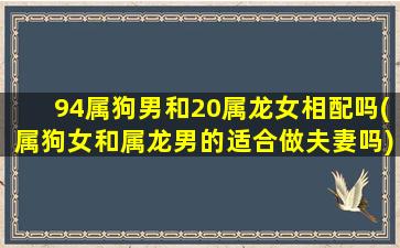 94属狗男和20属龙女相配