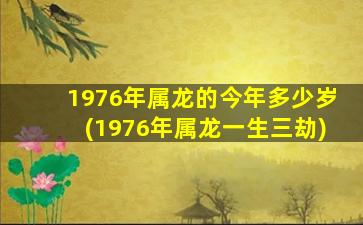 1976年属龙的今年多少岁(1976年属龙一生三劫)