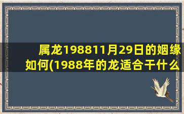 <strong>属龙198811月29日的姻缘如</strong>