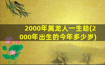 2000年属龙人一生劫(200