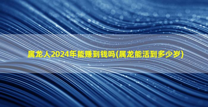 属龙人2024年能赚到钱吗