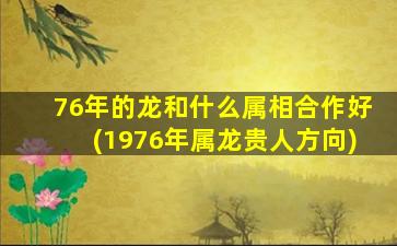 76年的龙和什么属相合作好(1976年属龙贵人方向)